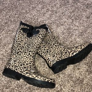 Leopard Rain boots